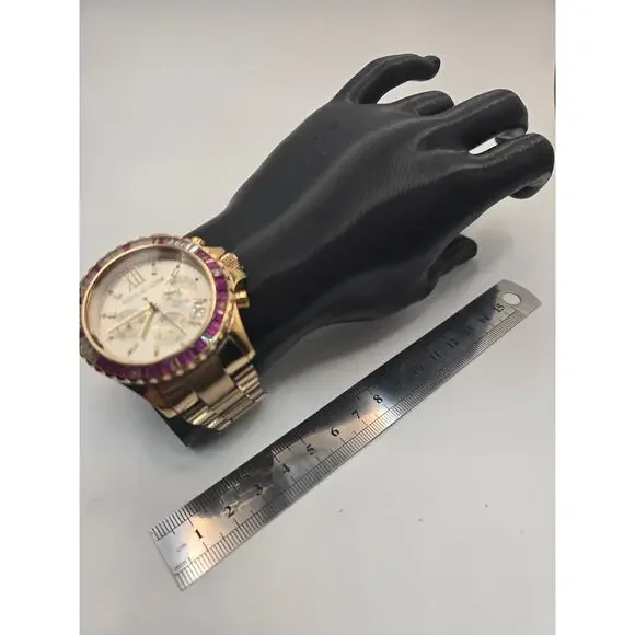 Michael Kors Everest Chronograph Gold-Tone Women's Watch MK5871 - Pink Crystals